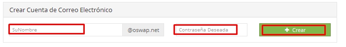 Crear cuenta de correo