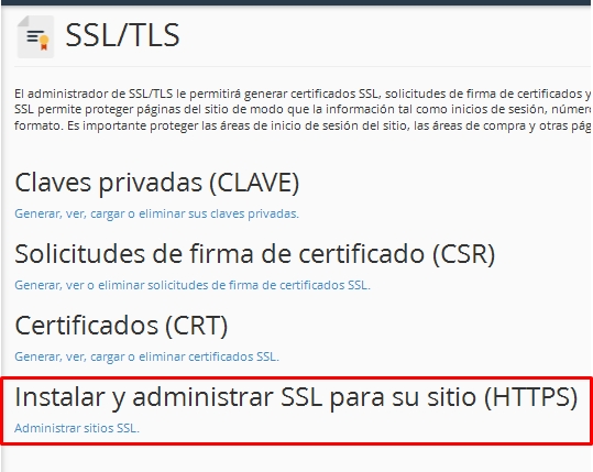 Instalar SSL/TLS